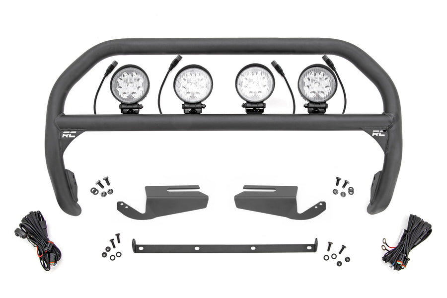Rough Country - Nudge Bar - 4 Inch Round Led (x4) - OE Modular Steel - Ford Bronco 4WD (21-25)