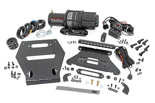 Rough Country - LED Light - Winch Mount - RS4500S - 10 In. Black Slimline - Polaris RZR Pro R