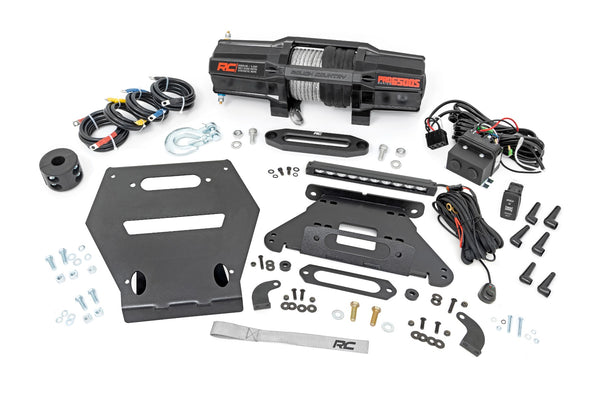 Rough Country - LED Light - Winch Mount - RS6500S - 10 In. Black Slimline - Polaris RZR Pro R