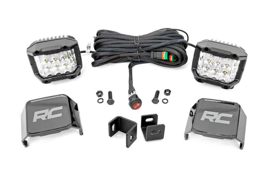 Rough Country - LED Light Kit - Ditch Mount - 3 In. OSRAM - Wide - Toyota Tundra 2WD/4WD (22-25)