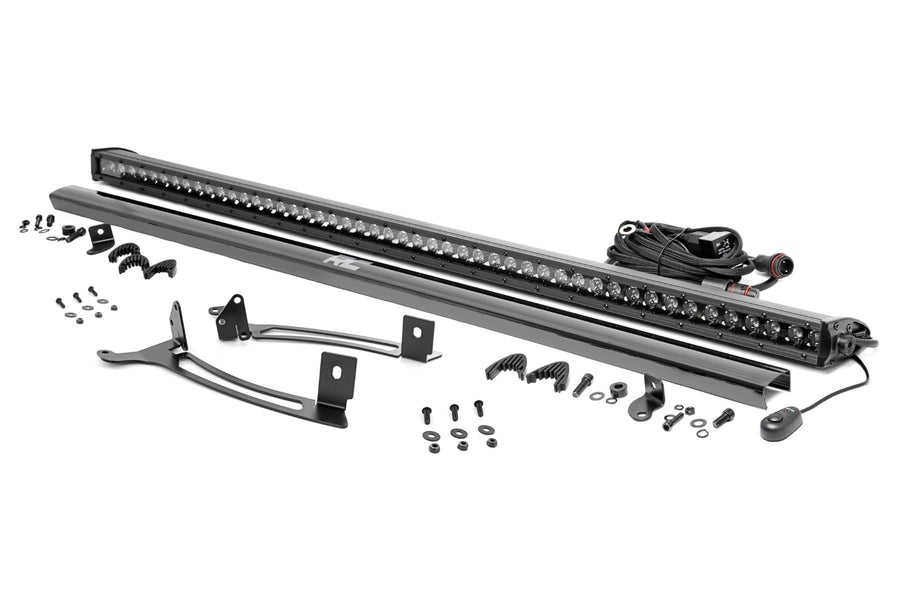 Rough Country - 50 In. Single Row Light Mount - Front - Black Series - Polaris XPEDITION ADV 5