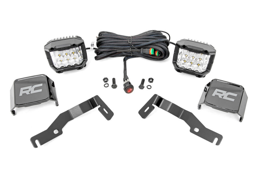 Rough Country - LED Light Kit - Ditch Mount - 3 In. OSRAM - Wide - Toyota Tacoma 2WD/4WD (24-25)