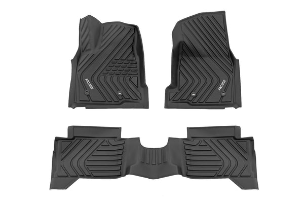 Rough Country - Flex Fit Floor Mats - Front & Rear - Crew - Toyota Tacoma 2WD/4WD (2024-2025)