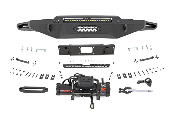 Rough Country - Hybrid Front Bumper - 12000S - Blk LED - Toyota Tundra 2WD/4WD (2022-2025)