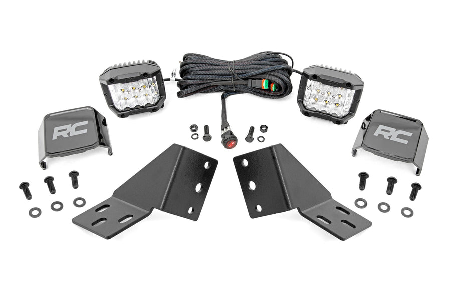 Rough Country - LED Light Kit - Rear Mount - 3 In. Chrome Pair - Wide Angle - CFMOTO UFORCE U10 1000 PRO - 96127