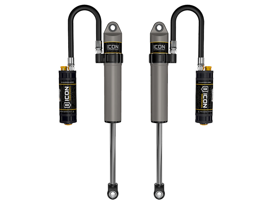 ICON 2020-2023 Jeep Gladiator/2018-2023 Jeep Wrangler JL 2.5" Lift Front V.S. 2.5 Aluminum Series Shock Absorbers Remote Reservoir W/ CDCV Pair