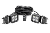 Rough Country - Black Series LED Light Pair - 2 Inch - Flood - Swivel Mount