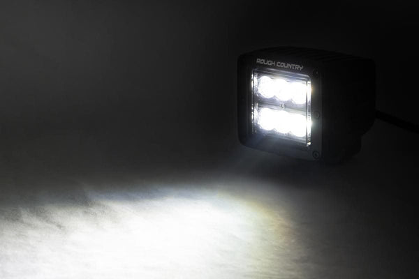 Rough Country - 2 Inch Black Series LED Light Pods - Spot - Square