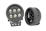 Rough Country - Black Series Round LED Light Pair - 3.5 Inch - Amber DRL