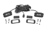 Rough Country - 3x1.75 Inch Black Series - Yellow - LED Slim Aux - SAE Fog - Flush Mount - Pair - 70909