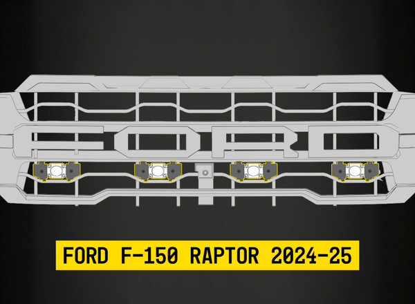 Tiny Monster 42FA4B Tiny Monster Grille Bottom Kit For Ford F-150 Raptor 2024-25 (4 Pods Harness Brackets)
