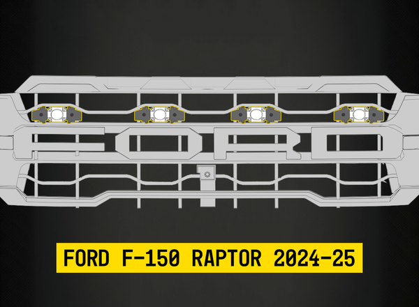 Tiny Monster 42FA4T Tiny Monster Grille Top Kit For Ford F-150 Raptor 2024-25 (8 Pods Harness Brackets)