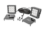 Rough Country - 4 Inch Chrome Series LED Light Pods - Square - White DRL - Pair