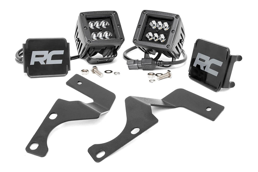 Rough Country - LED Light Kit - Ditch Mount - 2 In. Black Spot Pair - Toyota 4Runner (10-24)