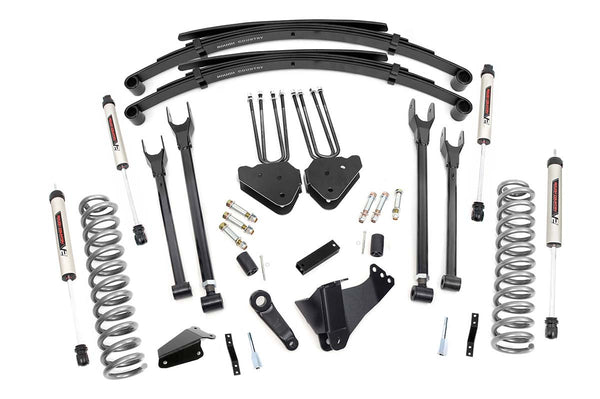 Rough Country - 6 Inch Lift Kit - Diesel - 4 Link - RR Spring - V2 - Ford F-250/F-350 Super Duty (05-07)