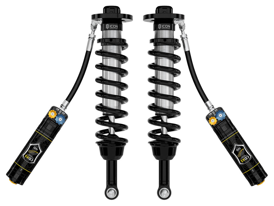 ICON 2025 Toyota 4Runner 4WD 1.25-3" Lift Front 2.5 Series Coilover Kit Remote Reservoir W/ CDXS