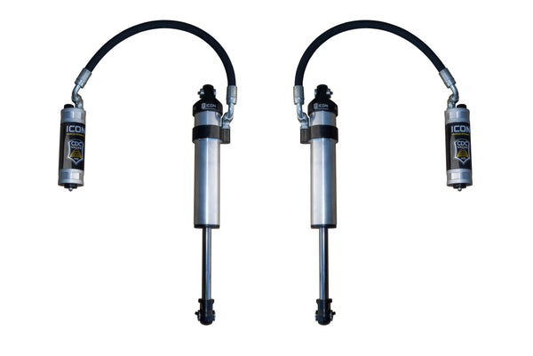 ICON 2003-2024 Toyota 4Runner/2005-2023 Toyota Tacoma/2007-2014 Toyota FJ Cruiser Front 2.5 VS Stock Width Remote Reservoir W/ CDCV Secondary Shocks Pair