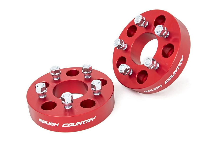 Rough Country - 1.5 Inch Wheel Adapters - 5x5 To 5x4.5 - Red - Jeep Wrangler JK/Wrangler Unlimited (07-18)