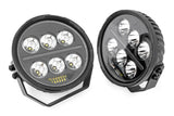Rough Country - Black Series Halo LED Light Pair - White/Amber DRL - 6.5 Inch - Round