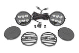 Rough Country - Black Series Halo LED Light Pair - White/Amber DRL - 6.5 Inch - Round