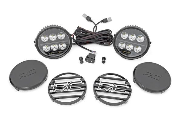 Rough Country - Black Series Halo LED Light Pair - White/Amber DRL - 6.5 Inch - Round