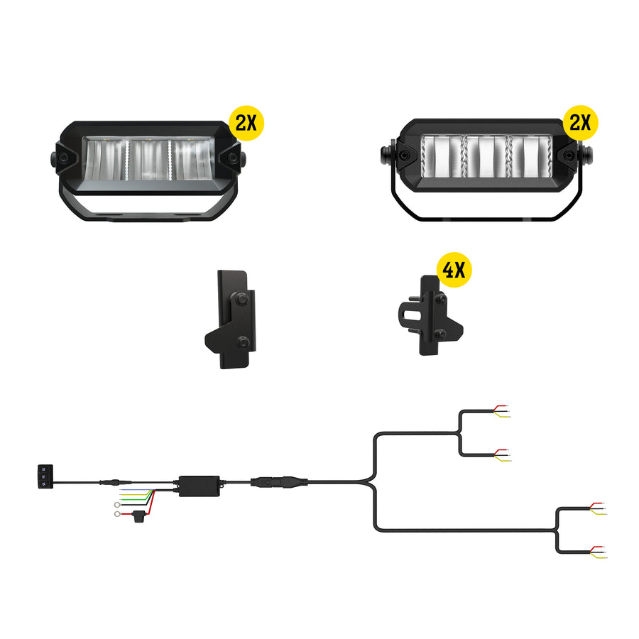 Tiny Monster 61CC4 Tiny Monster Grille Kit For Chevrolet Silverado 1500 LT/LTZ/RST 2022-25 (4 Light Bars Harness Brackets)