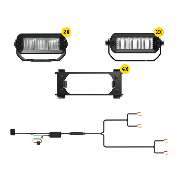 Tiny Monster 61F24 Tiny Monster Grille Kit For Ford F-150 Lariat/Lariat Sport 2021-23 (4 Light Bars Harness Brackets)