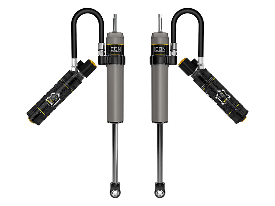 ICON 2017-2025 Ford F-250/F-350 Super Duty 4WD 0-2.5” Lift Front V.S. 2.5 Aluminum Series Shock Absorbers Remote Reservoir W/ CDEV Pair