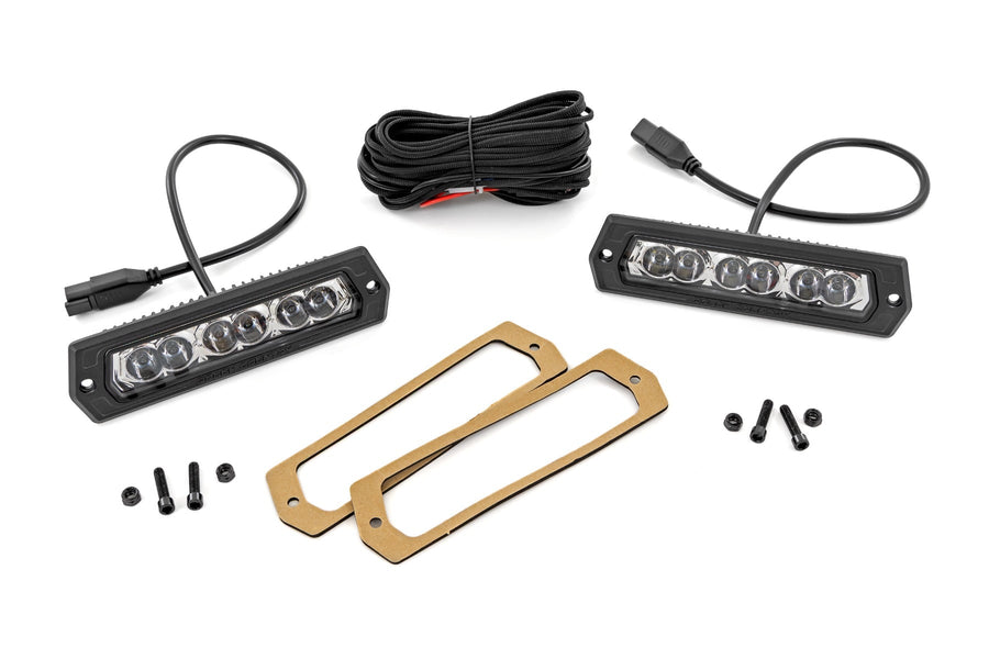 Rough Country - 6 Inch Chrome Series LED Lights - Flush Mount - Pair