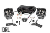 Rough Country - LED Light Kit - Hinge Mount - 2 In. Black Pair - White DRL - Jeep Gladiator JT/Wrangler JL (18-25)