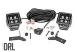Rough Country - LED Light Kit - Hinge Mount - 2 In. Black Pair - Amber DRL - Jeep Gladiator JT/Wrangler JL (18-25)