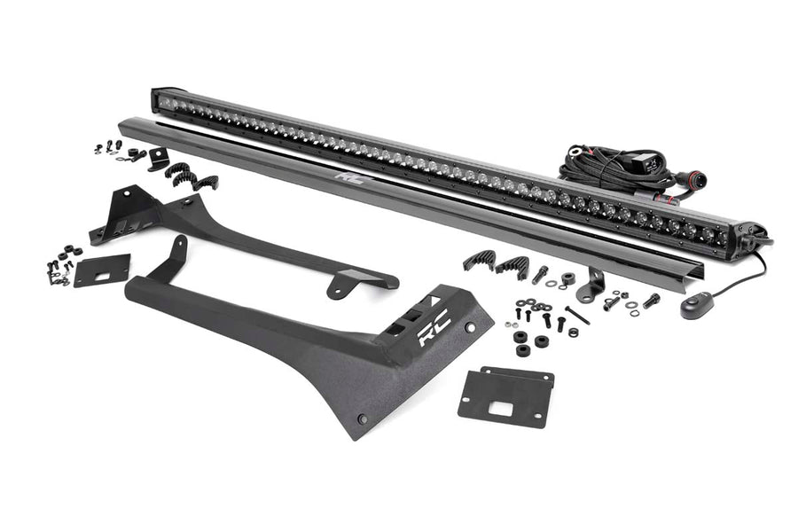 Rough Country - LED Light Kit - Windshield Mount - 50 In. BLK Single Row - Jeep Gladiator JT/Wrangler JL (18-25)