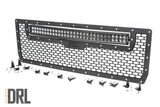 Rough Country - Mesh Grille - 30 In. Dual Row LED - Black - Amber DRL - GMC Sierra 1500 (14-15)