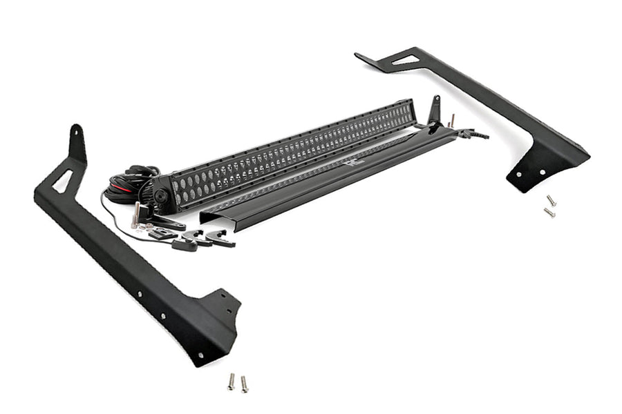 Rough Country - LED Light Kit - Windshield Mount - 50 In. Black Dual Row - Jeep Wrangler JK (07-18)