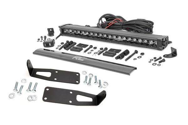 Rough Country - LED Light Kit - Bumper Mount - 20 In. Black Single Row - White DRL - Ram 2500/3500 (10-18)