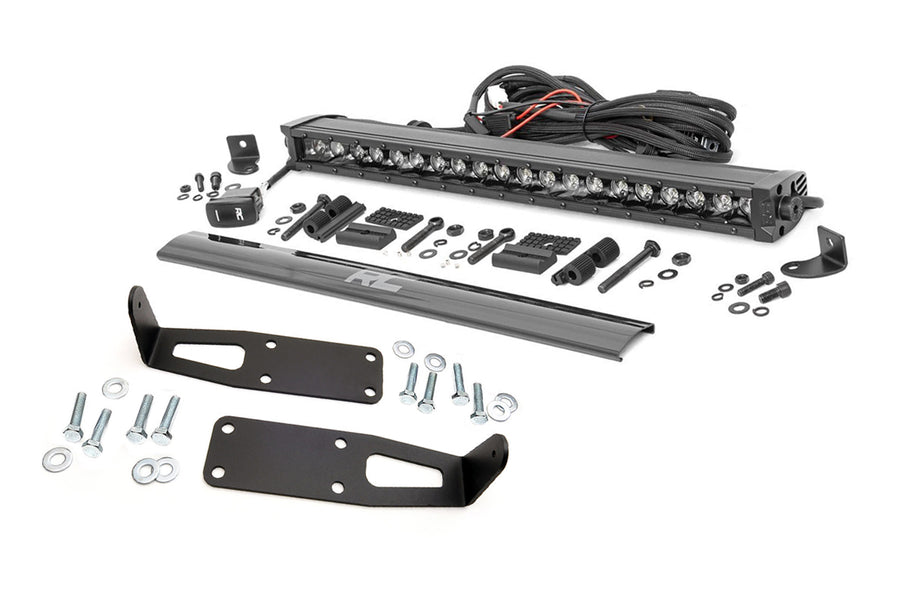 Rough Country - LED Light Kit - Bumper Mount - 20 In. Black Single Row - White DRL - Ram 2500/3500 (10-18)