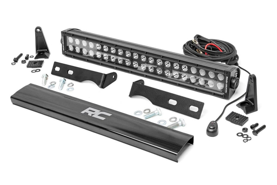 Rough Country - LED Light Kit - Bumper Mount - 20 In. Black Dual Row - Jeep Grand Cherokee WK2 (11-20)