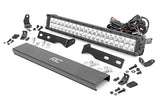 Rough Country - LED Light Kit - Bumper Mount - 20 In. Chrome Dual Row - Amber DRL - Jeep Grand Cherokee WK2 (11-20)