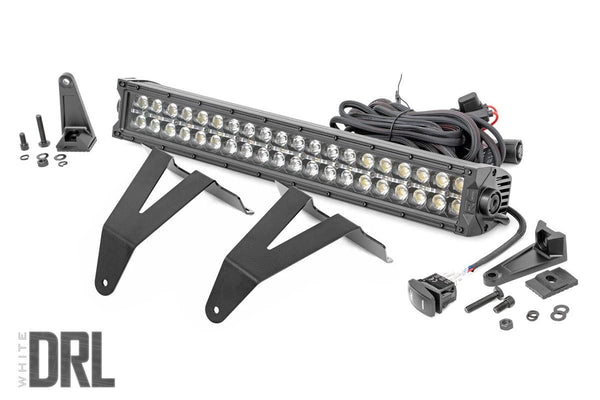Rough Country - LED Light Kit - Bumper Mount - 20 In. Black Dual Row - White DRL - Ram 1500 (19-24)