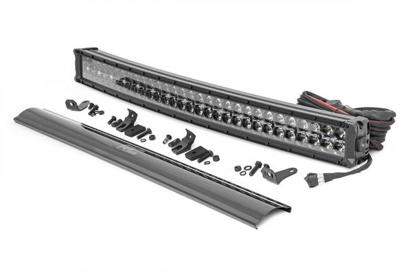 Rough Country - LED Light Kit - Bumper Mount - 30 In. Black Dual Row - White DRL - Toyota 4Runner (14-20)