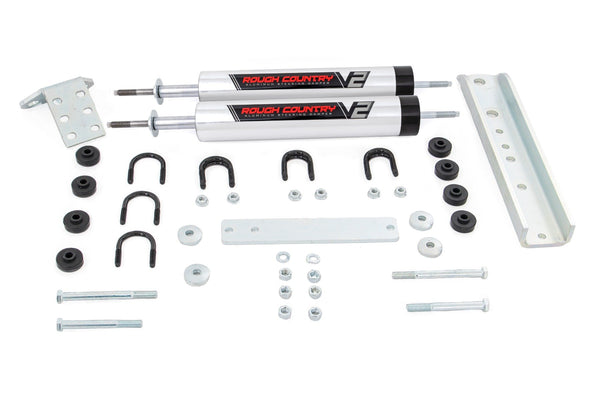 Rough Country - V2 Steering Stabilizer - Dual - Ford Bronco/F-150/F-250 (1980-1998)