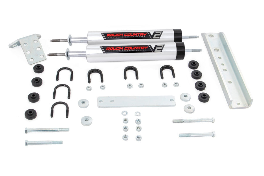 Rough Country - V2 Steering Stabilizer - Dual - Ford Bronco/F-150/F-250 (1980-1998)