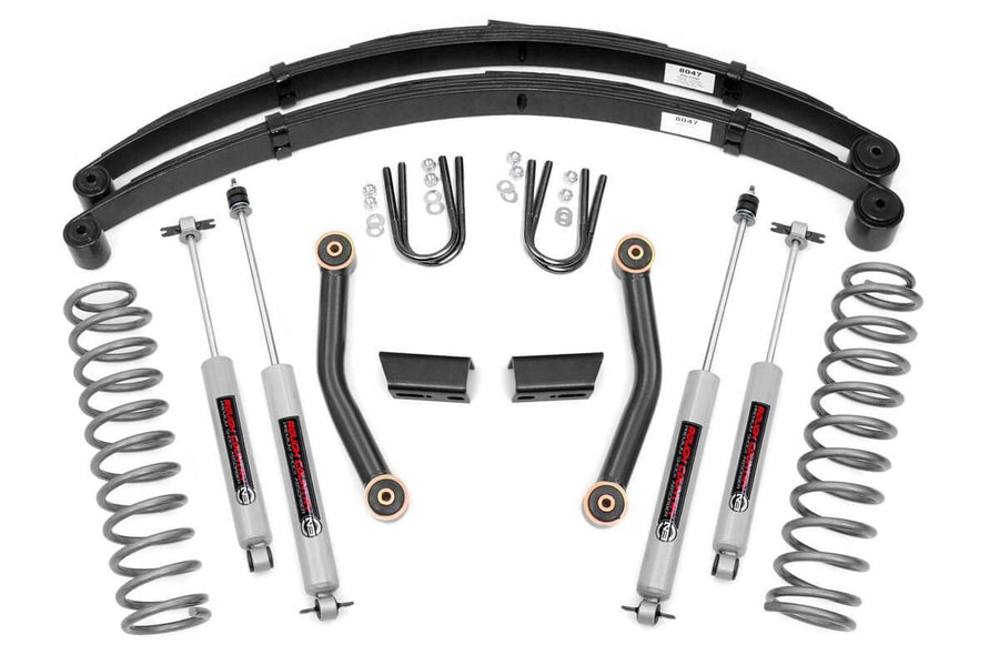 Rough Country - 3 Inch Lift Kit - Series II - RR Springs - Jeep Cherokee XJ 2WD/4WD (84-01)