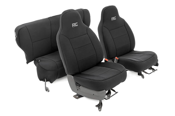 Rough Country - Seat Covers - Non Detach Headrest FR And Rear - Jeep Cherokee XJ (84-96)