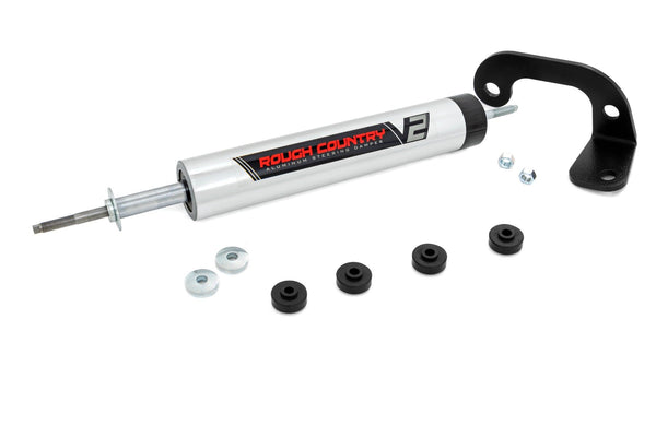 Rough Country - V2 Steering Stabilizer - 8-lug Only - 6 Inch Lift - Chevy C2500/K2500 C3500/K3500 Truck (88-00)