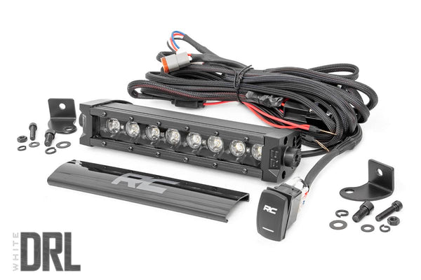 Rough Country - 8 Inch Black Series LED Light Bar - Single Row - Amber DRL
