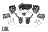 Rough Country - LED Light Kit - Cage Mount - 2 In. Black Pair - White DRL - Honda Pioneer 1000