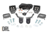 Rough Country - LED Light Kit - Cage Mount - 2 In. Black Pair - Amber DRL - Honda Pioneer 1000