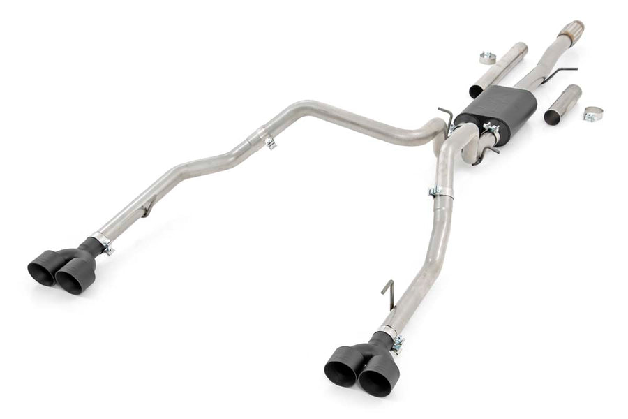Rough Country - Performance Exhaust - Stainless - Crew/Dbl - RR Exit - Chevy/GMC Sierra/Silverado 1500 (19-25)
