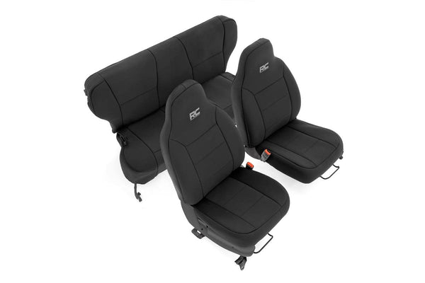 Rough Country - Seat Covers - Non Detach Headrest FR & RR - Jeep Cherokee XJ 2WD/4WD (97-01)